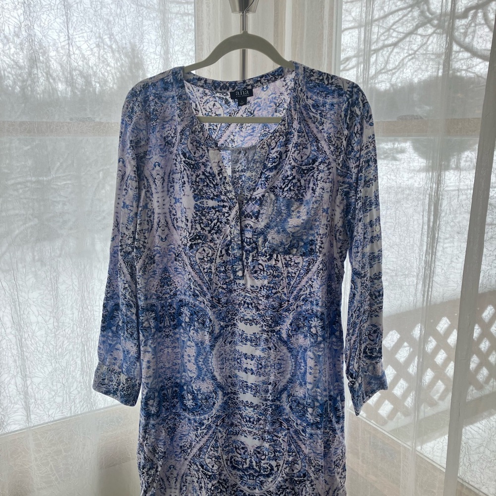 a.n.a Blue and White Dress - Picture 3 of 7